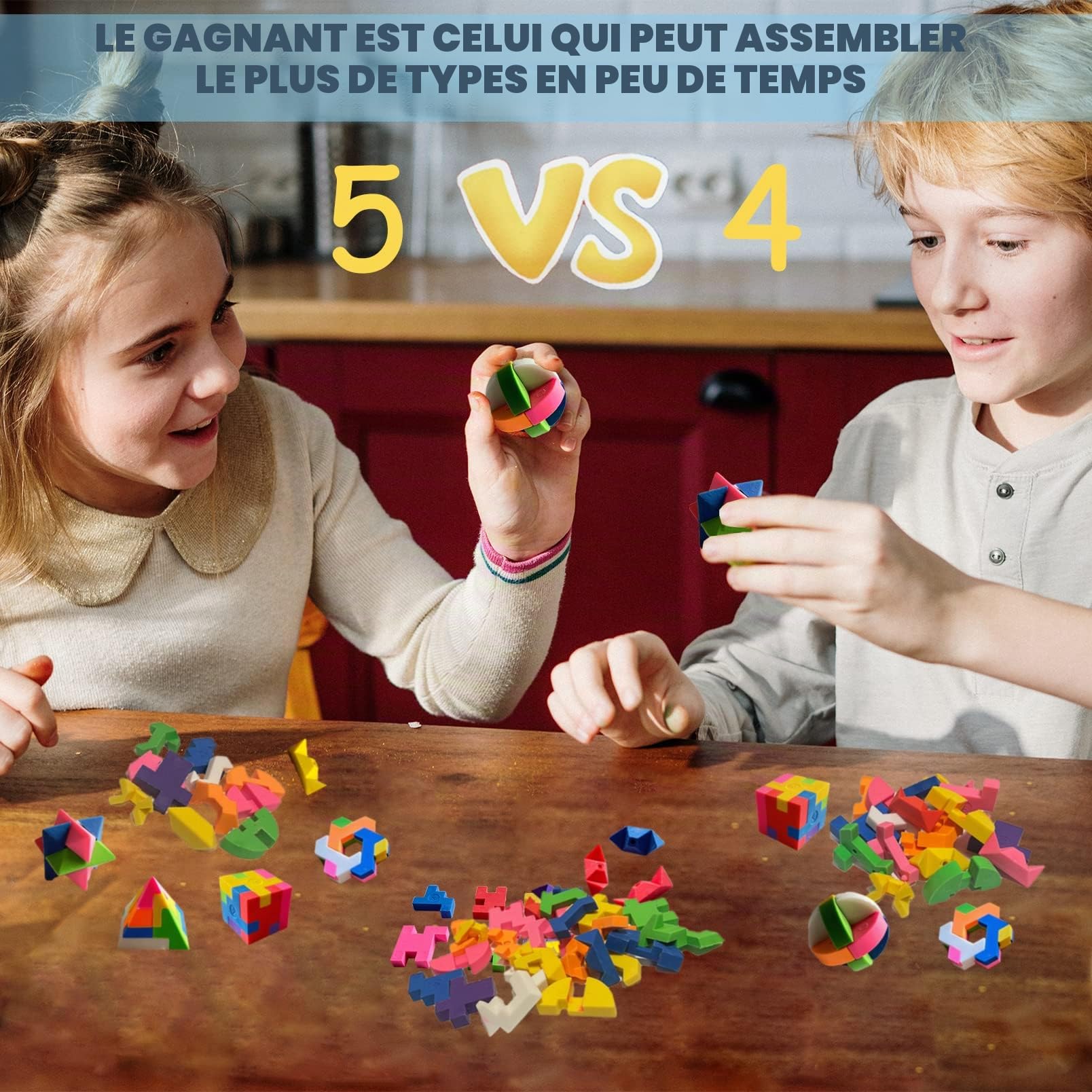 ICEPAPA, 20 pièces Gomme Puzzle Cube, Gomme pour Enfants, convient comme petits Cadeaux Anniversaire Enfant, prix de Tombola pour Enfants ou Gadget Anniversaire Enfant (Contient 5 formes)