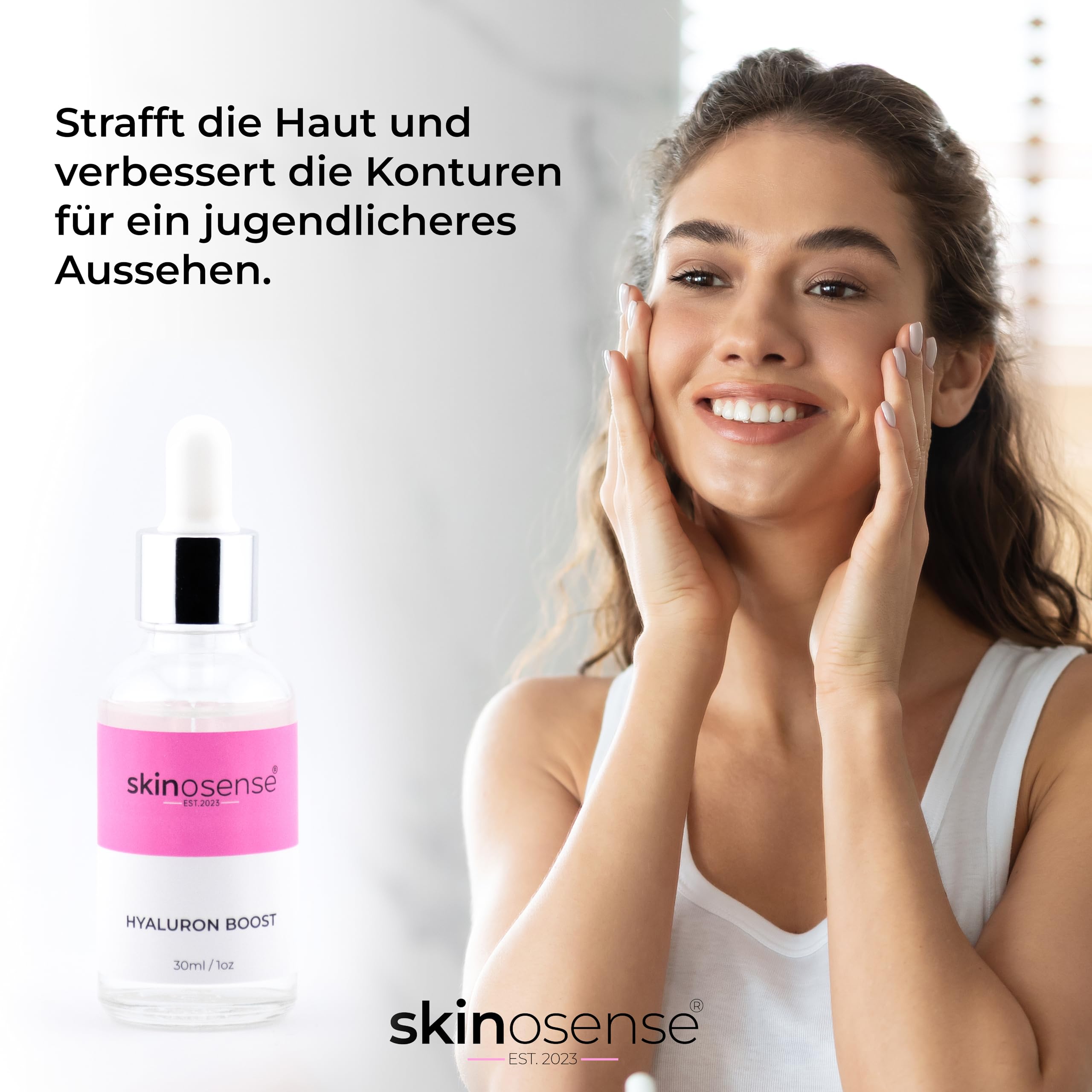 Hydra Derma Roller 3.0 con 105 aghi e siero ialuronico, per un'idratazione intensa e una pelle più liscia, ammorbidisce le rughe, senza vegetali e animali