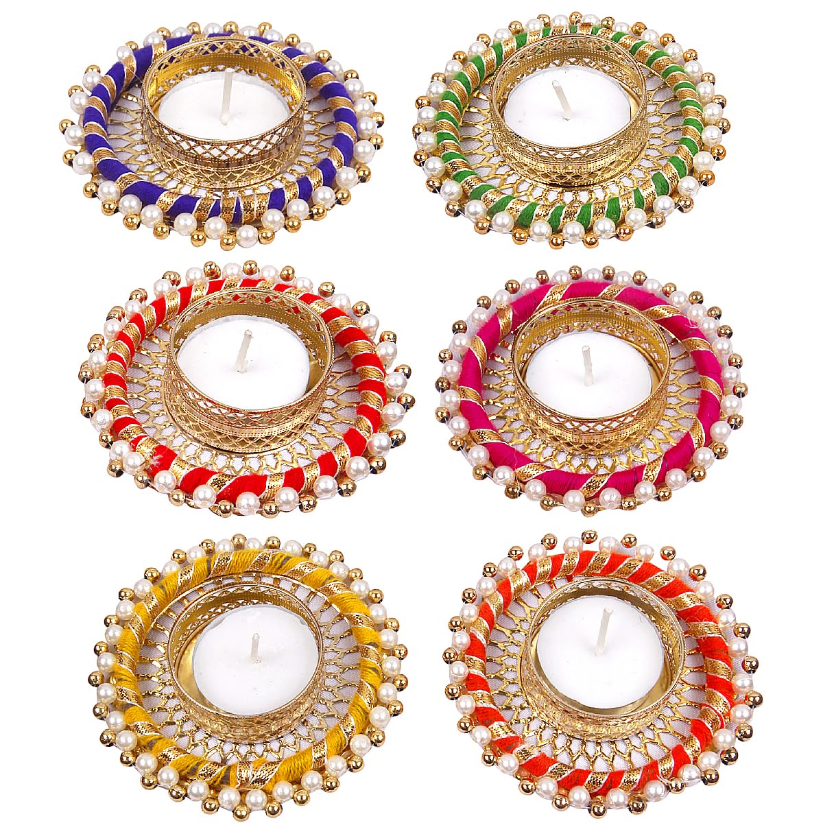 Prapti Handicrafts Handmade Tealight Candle Holders for Diwali Decoration,Home Decor Gifts Items/Diya for Home Office Pooja,Durga Puja Gift Sets (Multi Ring Big, Pack of 6) (B0CJV7YY3R) Amazon Price History, Amazon Price Tracker