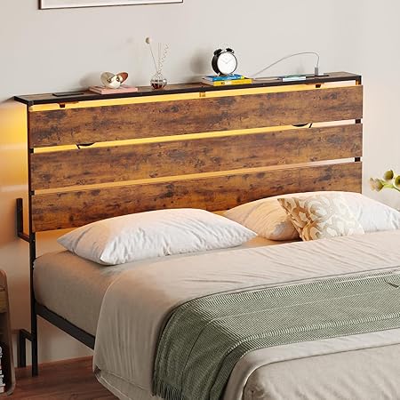 Amazon.com - Tatub Queen Size Headboard Only, LED Wooden Headboard with