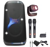 JBL PartyBox Club 120 Speaker - 160W Portable Wireless Splash Proof &plus; Partylight Beam &plus; Wireless Two Microphone System with Receiver &plus; AUX Cable &plus; Microfiber Cloth