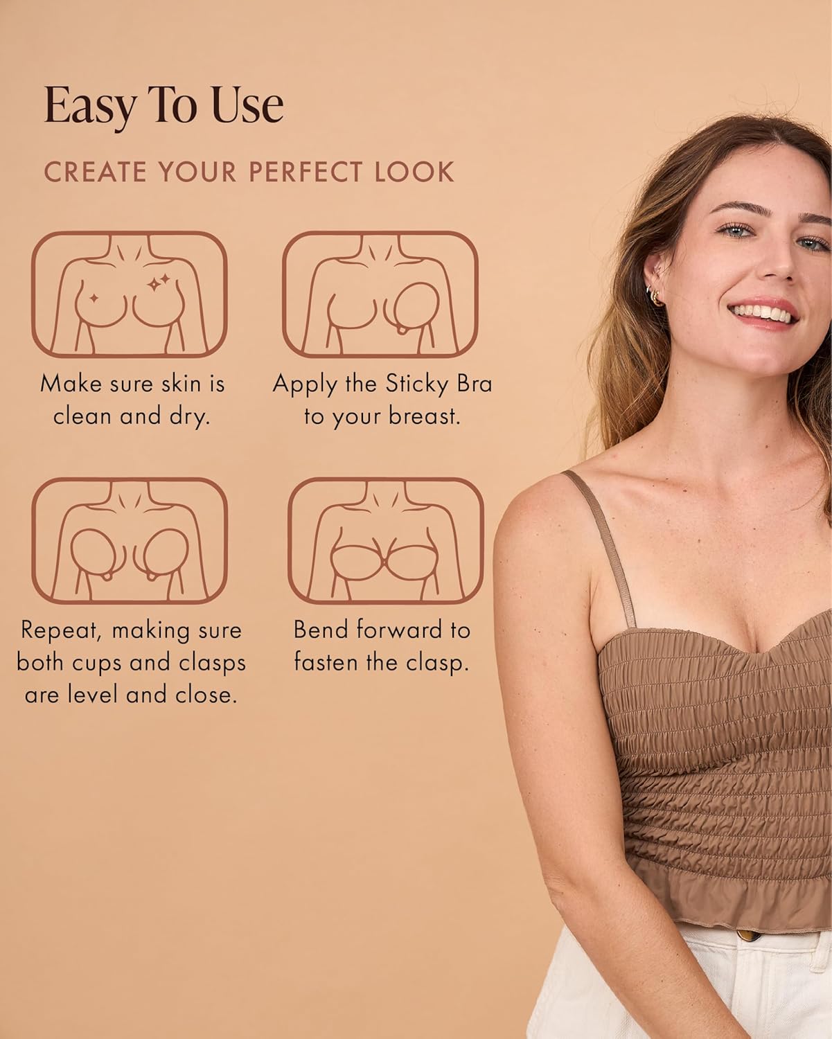 Silicone Sticky Bra - Strapless Bra for Large Breasts - Push Up Adhesive for Women - Image 8