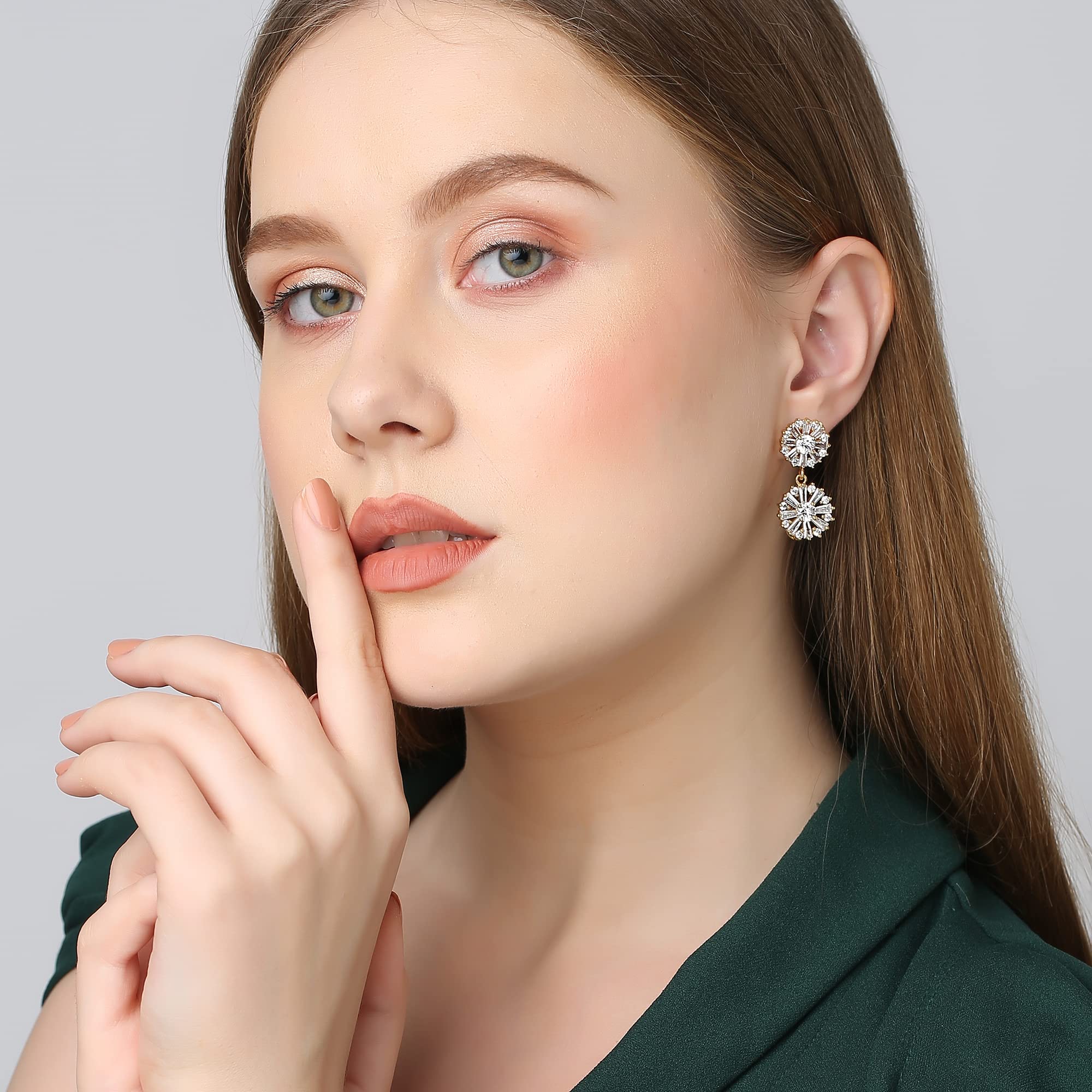 AAA+ Zircon Diamond Dangle Earrings