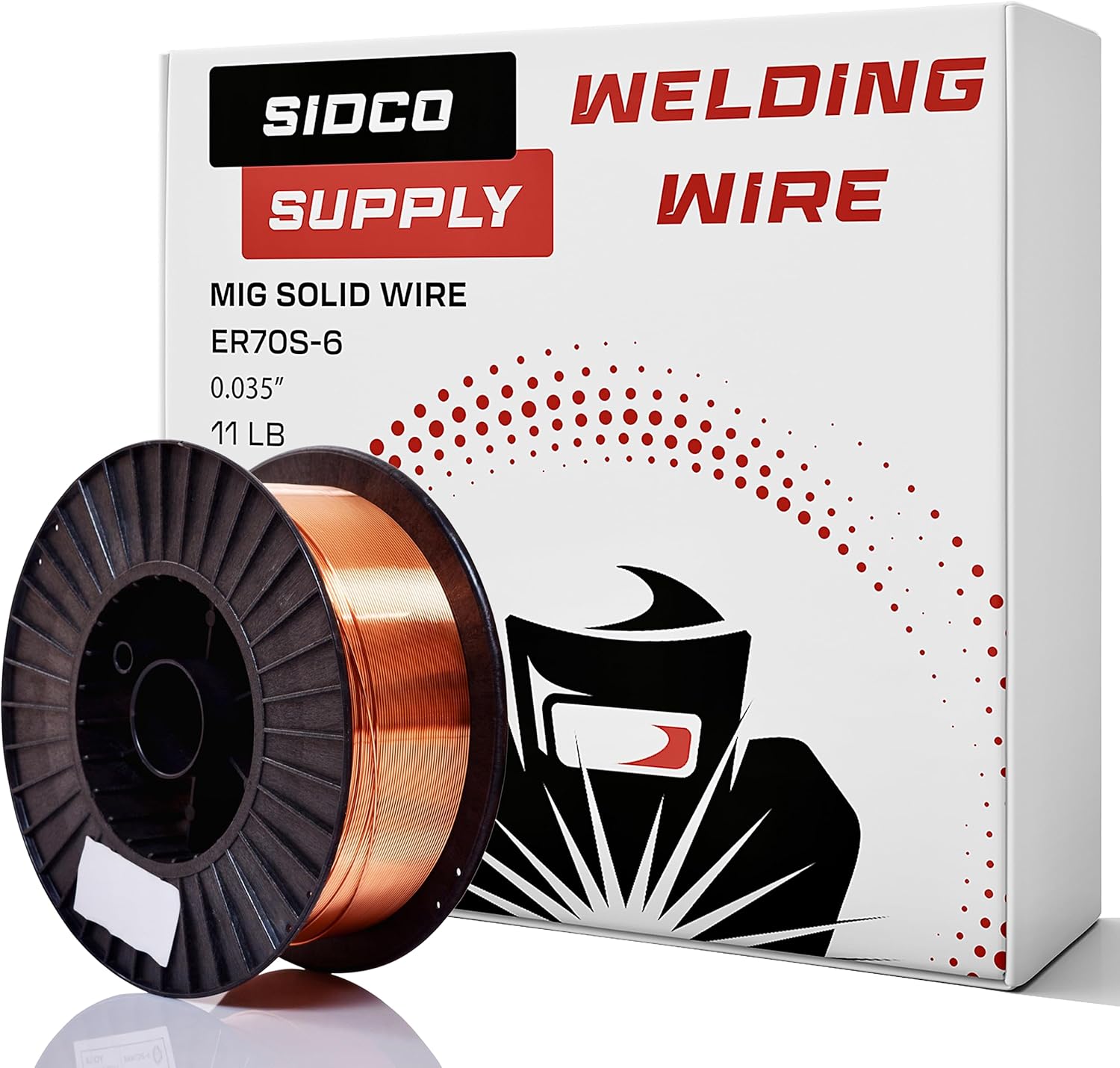 Solid MIG 0.35 Welding Wire - ER70S-6 MIG Wire - 0.35 Inch 11LB Spool - Mild Steel MIG Wire - Low Splatter High Levels of Deoxidizers – MIG Welding Wire, All Position Gas Welding (1)