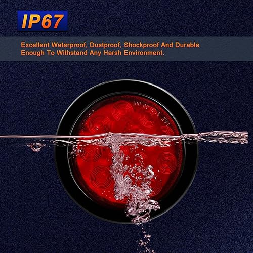 Miniatura 10 de CZJCGD Kit de luces LED para remolque de remolque, sumergibles de 12 V, color rojo, parada de frenos, luces de circulación de licencia, juego de