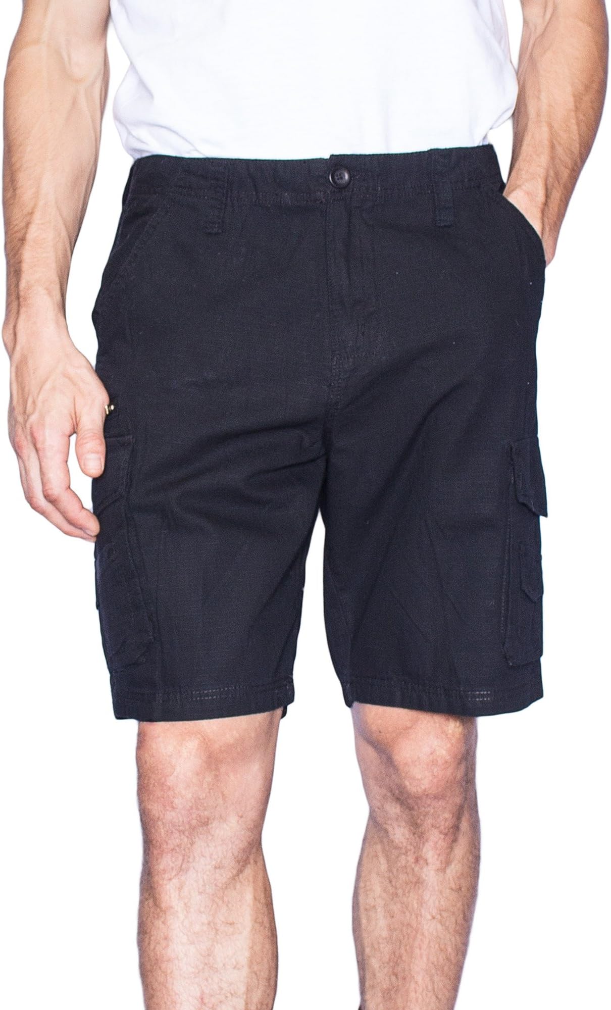 Subculture Men's Ripstop Cargo Shorts Size 30-40 Classic Fit Short (34, Black)