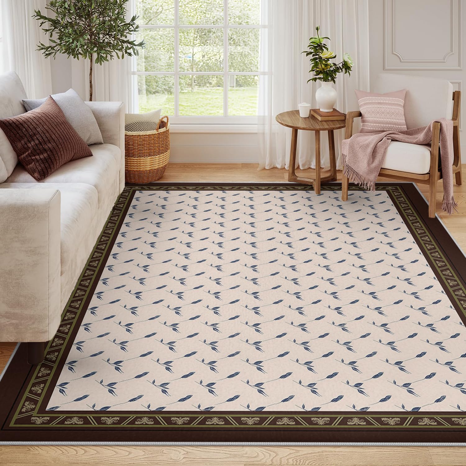 Tapis art abstrait marron comme douce descente de lit