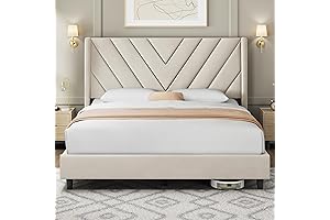 Yaheetech Queen Upholstered Platform Bed