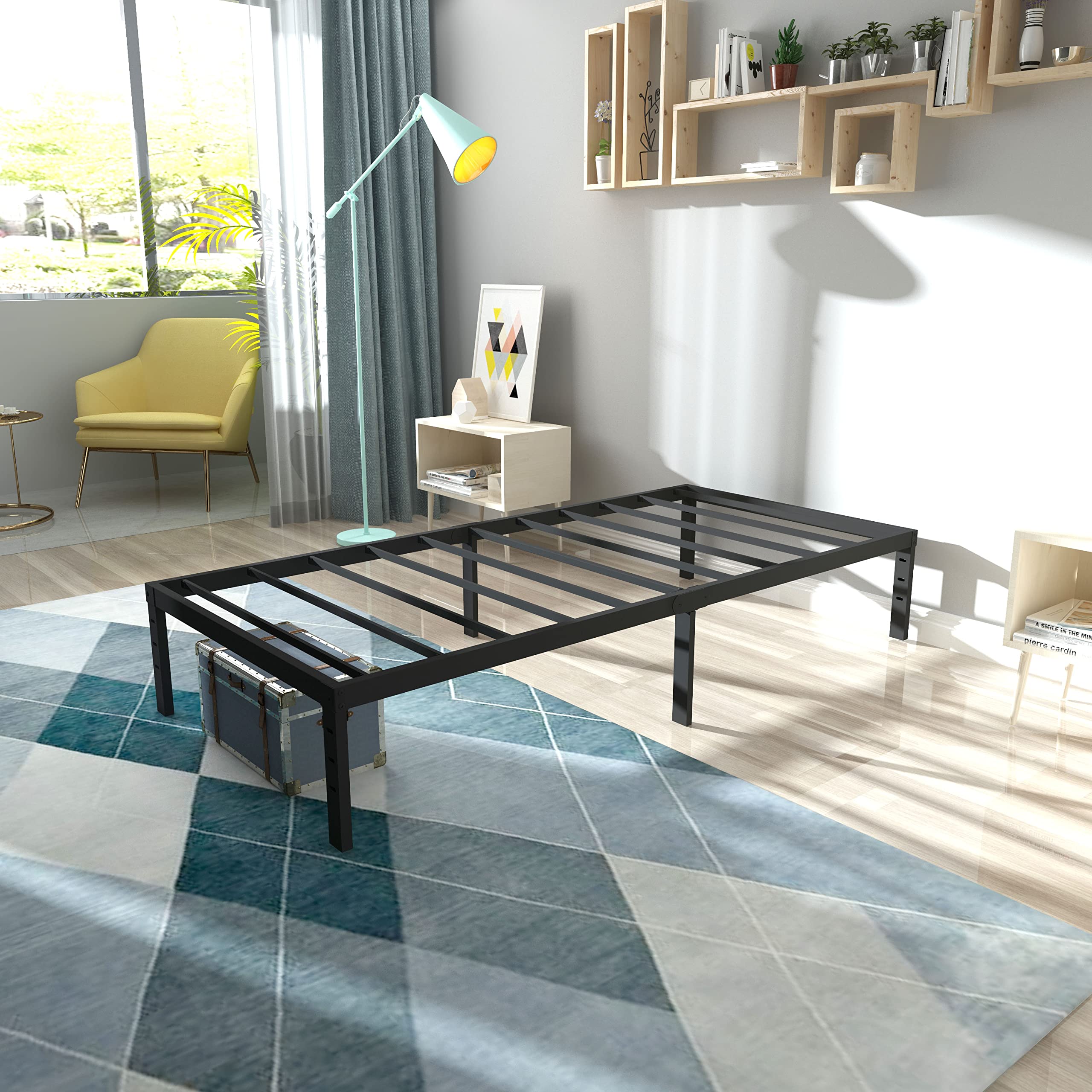 Rooflare Twin XL Size Bed Frame 14 Inch Max Support 3500lbs Heavy Duty