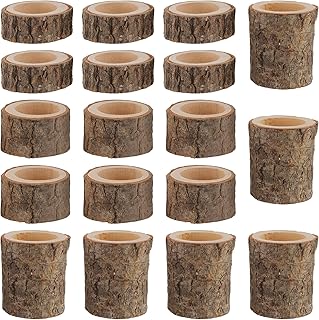 30+ Large Candle Holder Centerpiece Ideas That Wow Instantly 77 FUNSUEI 18 PCS Wooden Tea Light Candle Holders, Rustic Wood Votive Log C...