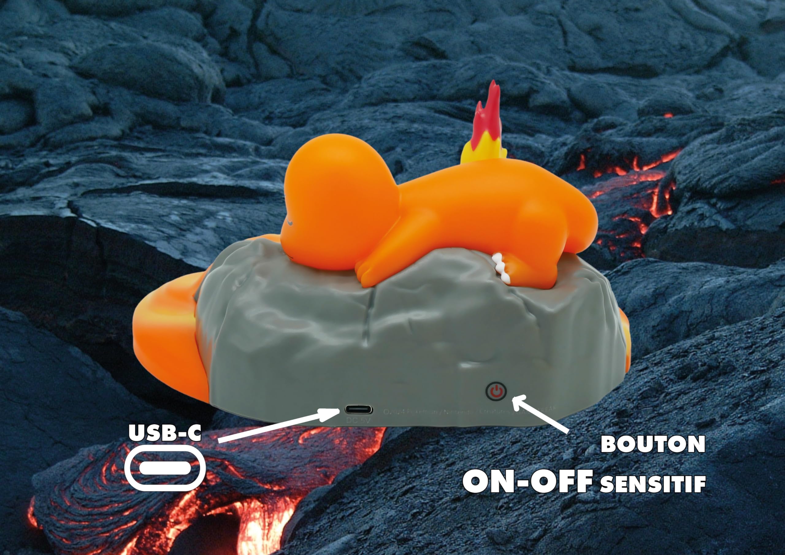Teknofun – Offizielle Pokemon-Lizenz – POKEMON Lichtszene GLUMANDA Lichtfigur – USB-C – für Kinder zum Sammeln – 811402