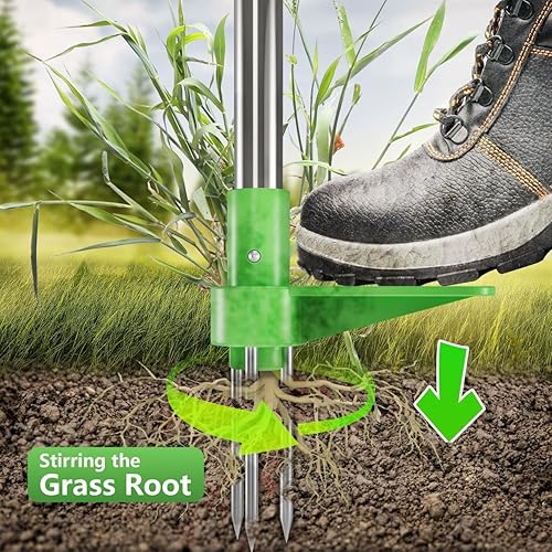 Miniatura 5 de YardYield Extractor de malezas herramientas de eliminación de raíces con 3 garras herramienta manual de 39 pulgadas de aleación de aluminio