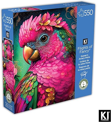 Miniatura 2 de Rompecabezas de 550 piezas para adultos Queen's Aviary - Petra RomantzArt Bird Jigsaw de 24 x 18 KI Puzzles
