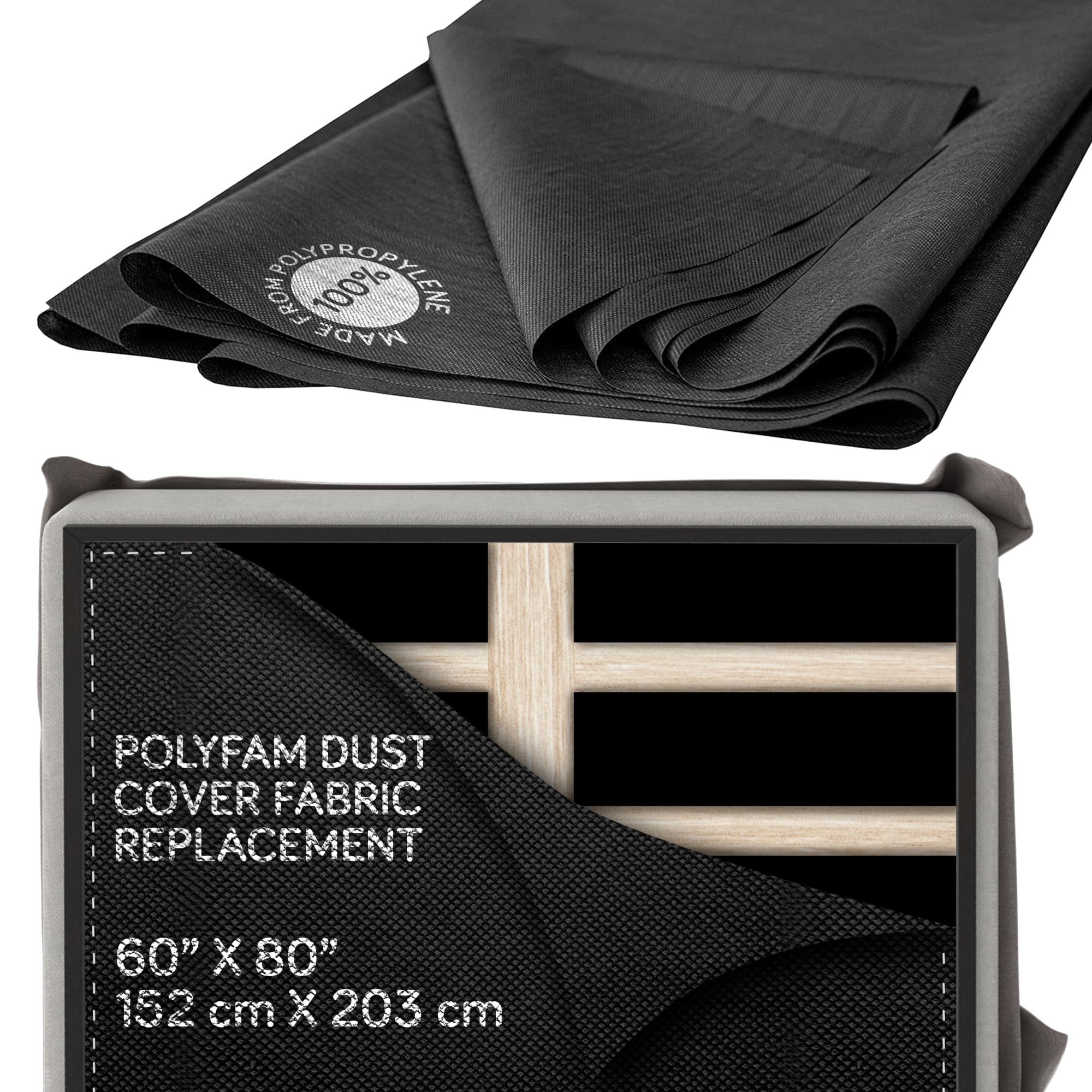 Bed Dust Cover – Cambric – Bottom Cloth/Replacement Fabric for Underside of Mattress Box Spring or Foundation (T, TXL, F, Q, K, CK)