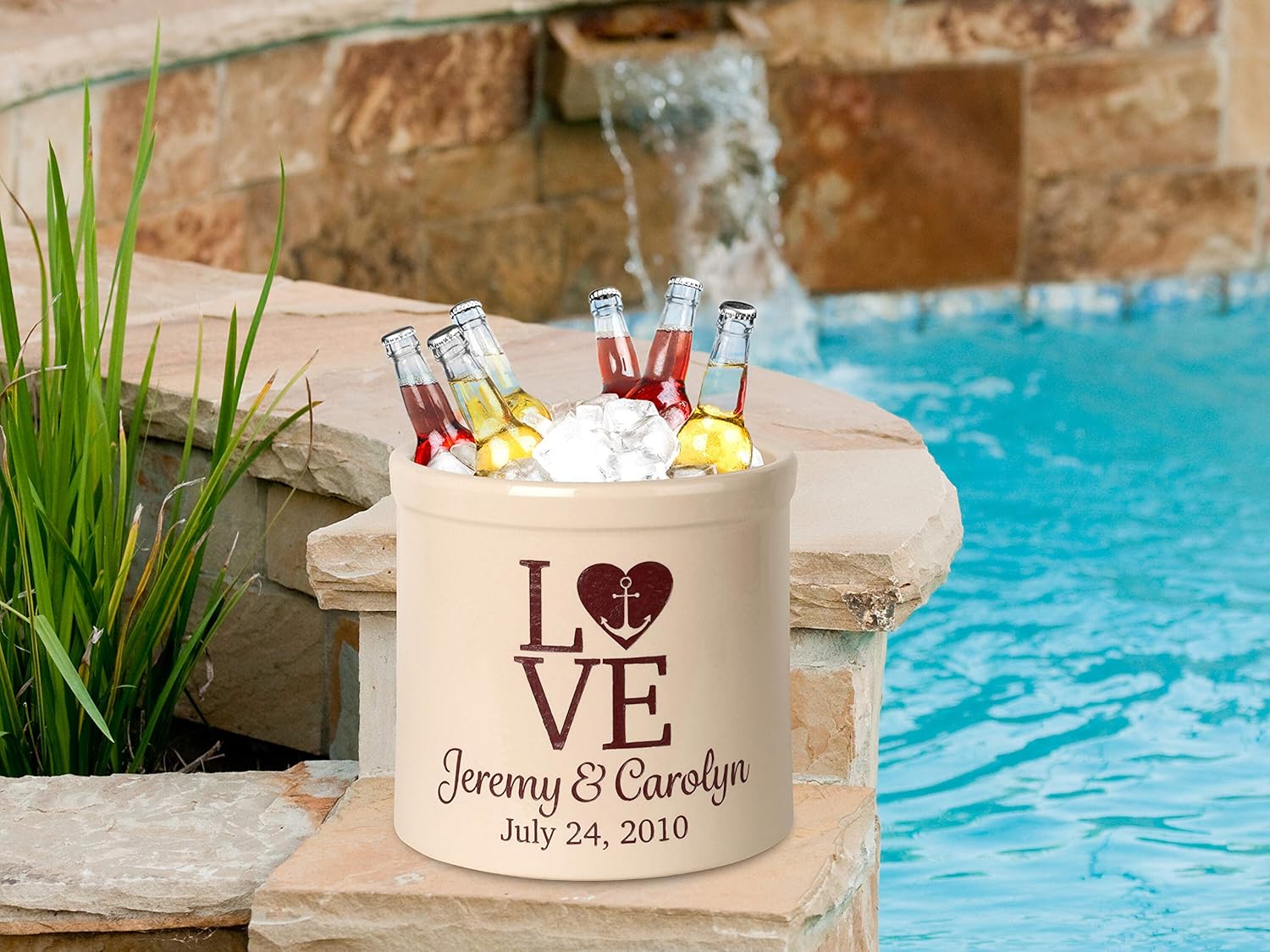 Personalized 2 Gallon Crock Pot, with love and wedding theme