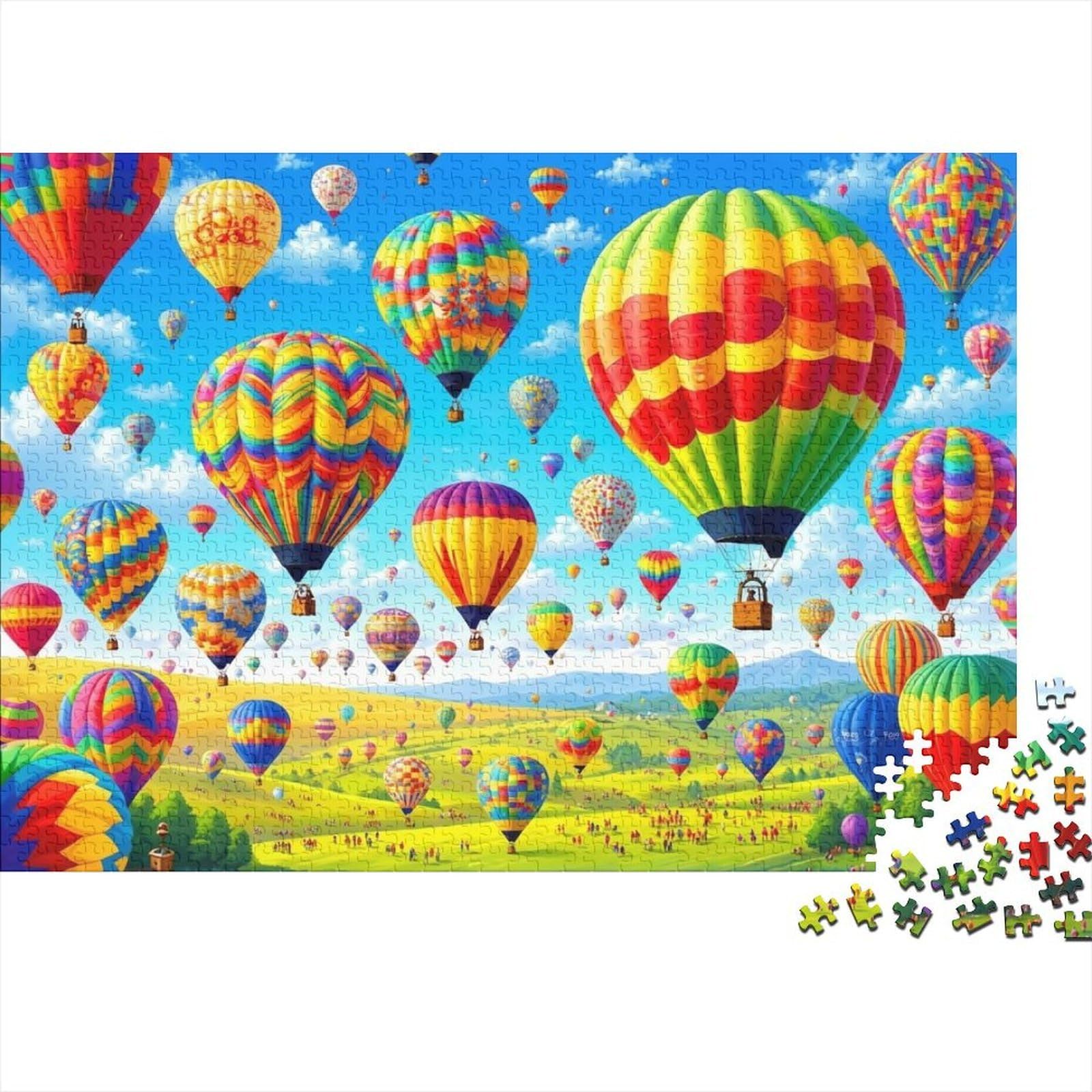 Hot Air Balloons View 1000 Piece Jigsaw Puzzle Adults Focus Game 52x38cm/1000pcs