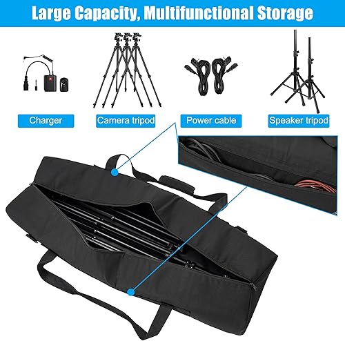 Miniatura 2 de TORIBIO Bolsa de trípode multifuncional de 35.4 pulgadas, funda de transporte de trípode resistente, funda para soporte de música, micrófono,