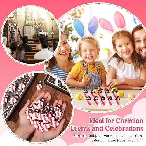 Vista 104 de Sumind 50 figuras de Jesús de diseño original, milagro, mini bolsillo para esconderse y buscar, relleno de huevos de Pascua, regalos de fiesta Azul