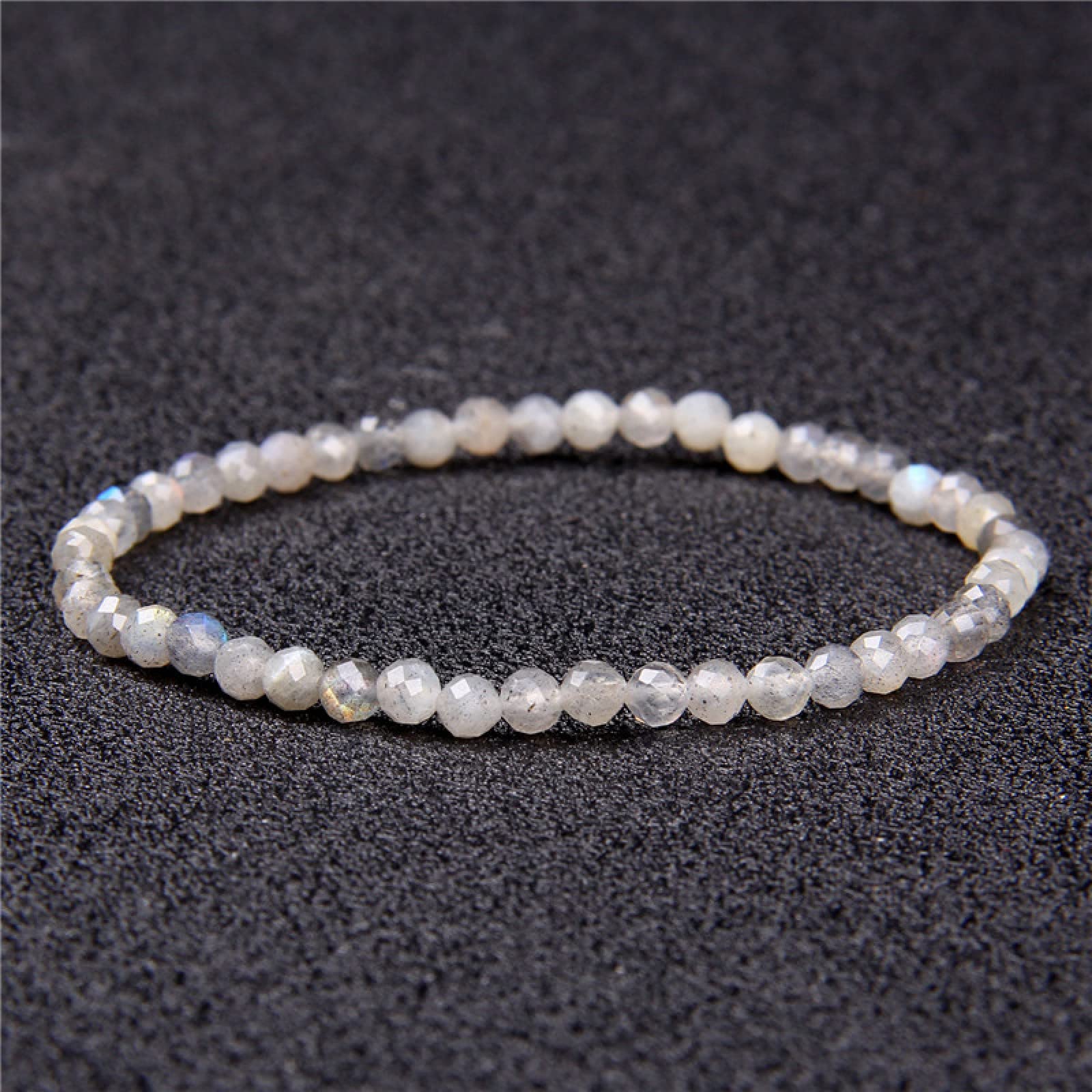 Bracciale Fatte a Mano Bracciale Donne sfaccettate di Labradorite Quarzo in Pietra Naturale Bracciale in Pietra Naturale per Donne Bracciale da Braccialetto da Donna, zircone Rosa 4mm