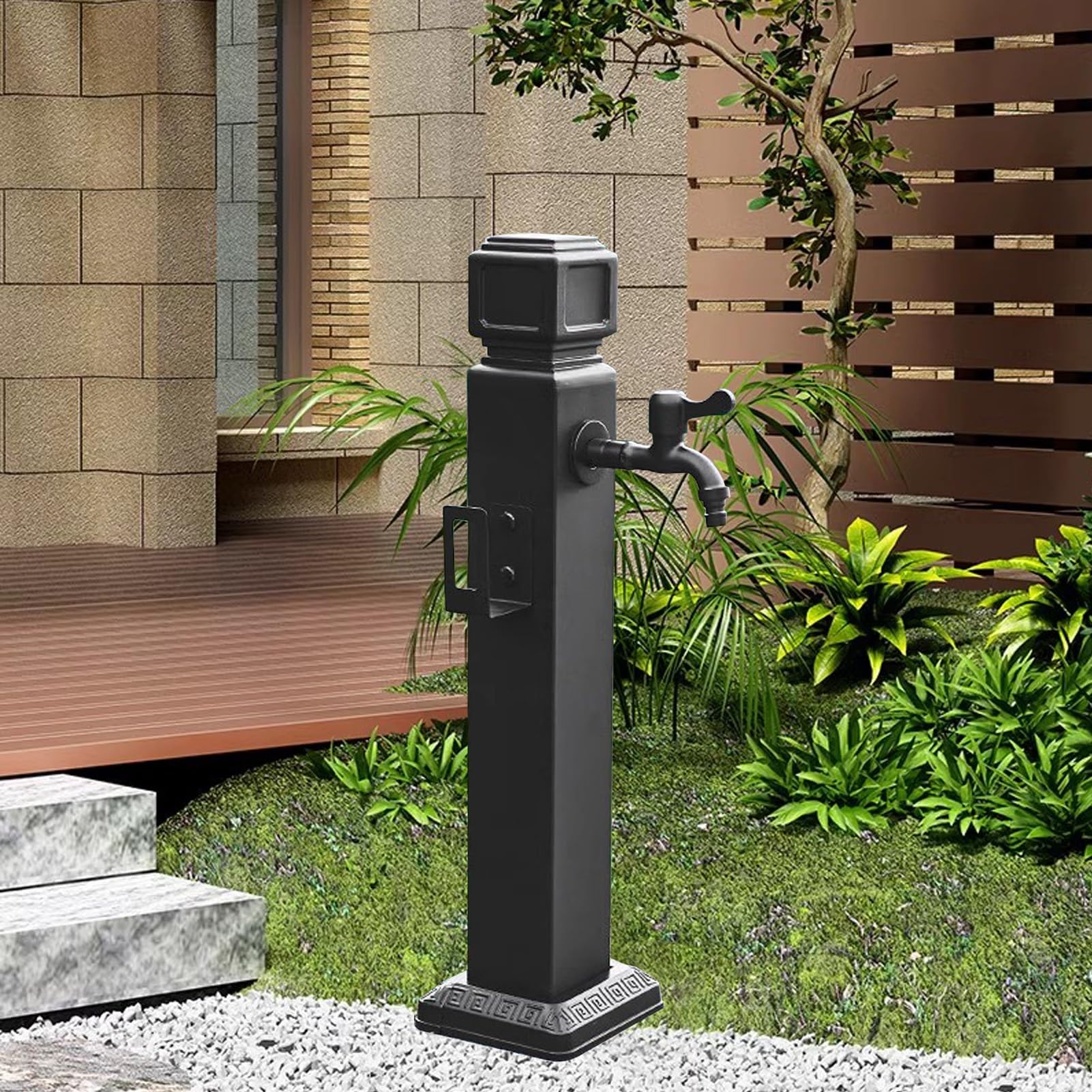 Grifo de agua de jardín de acero inoxidable, grifo de manguera anticongelante para exteriores, columna de agua vertical para fuente decorativa de hidrante, ideal para patio y patio trasero