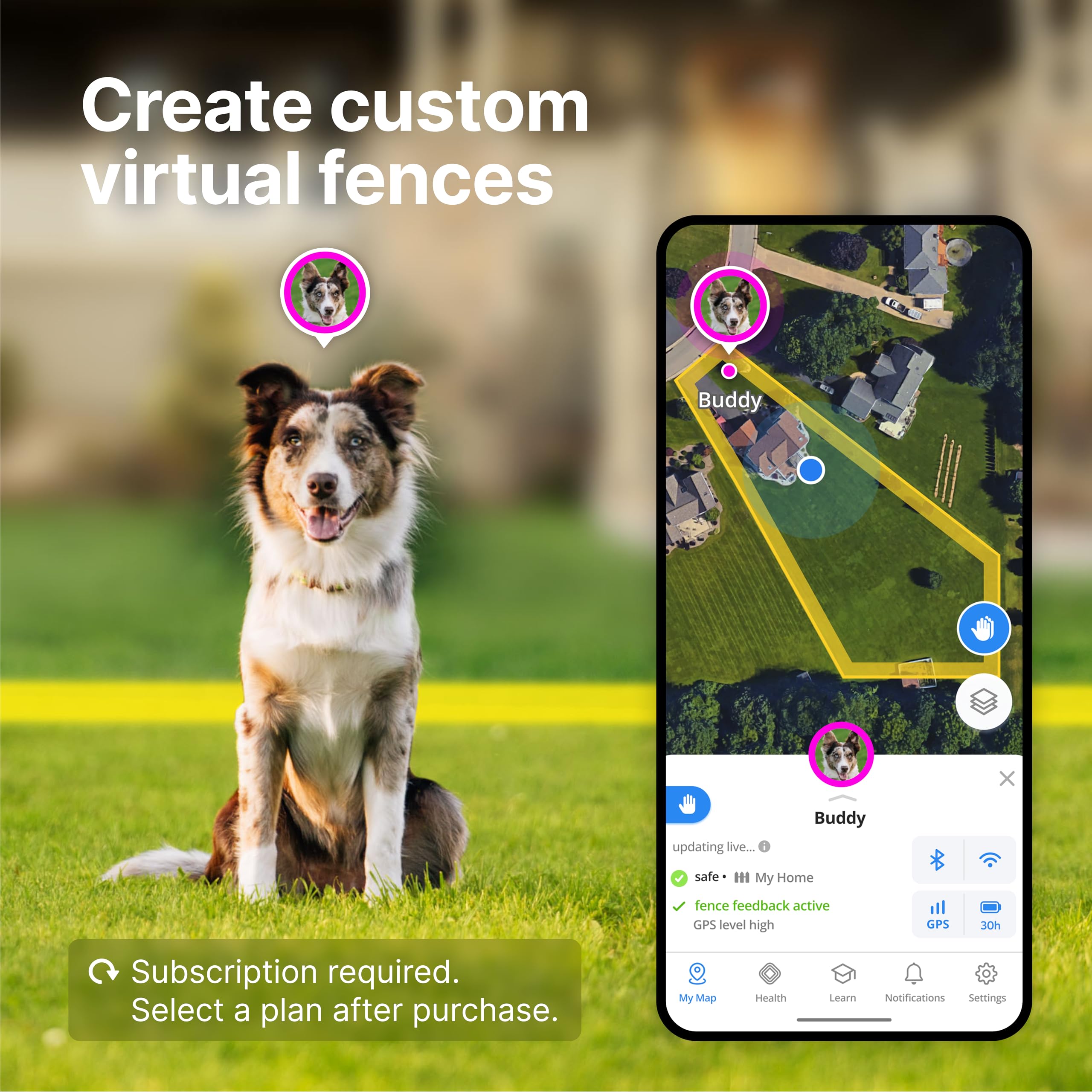 Halo Collar 3, Multifunctional GPS Wireless Dog Fence & Dog Training Collar with GPS Tracker, Subscription Required, Waterproof, Graphite (Medium/Large) - image 3