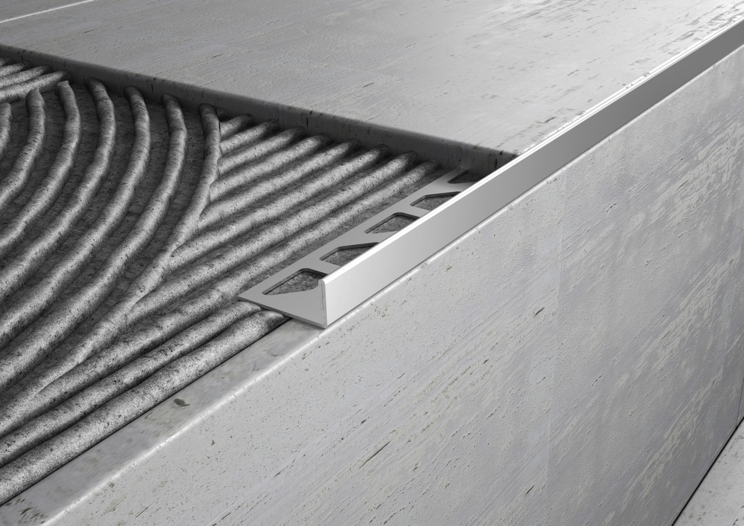 Profilo Terminale in Acciaio per Gradini E Scale Barra 2,5 M Facile Da Installare (OPACO 10 MM)