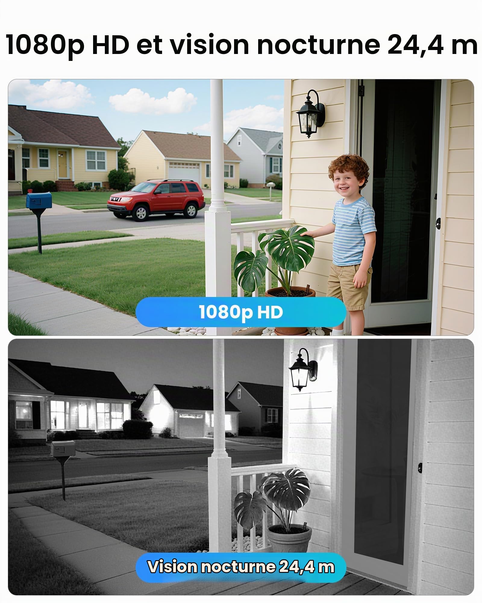 ZOSI 1080P 8CH DVR 500GB Système de Surveillance Filaire + 8 Caméras Intérieur/Extérieur, APP Gratuite et Détection Intelligente, Vision Nocturne IR 24m