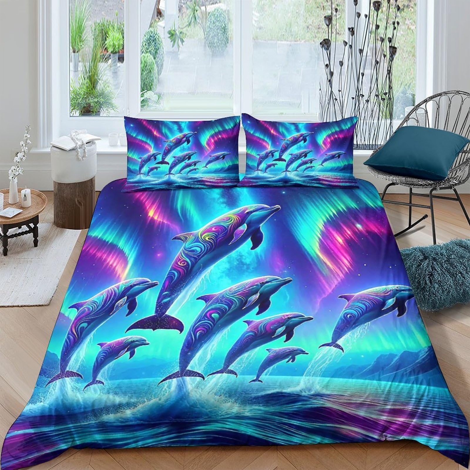 Housse de couette dauphin zippée pour changer votre lit double facilement et sans effort