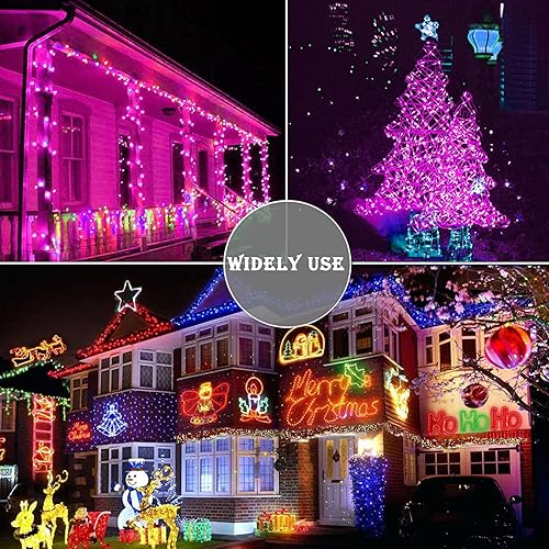 Miniatura 5 de Luces rosas para decoración de San Valentín 400 luces LED rosas de 132 pies para el día de San Valentín conectables 8 modos alambre transparente