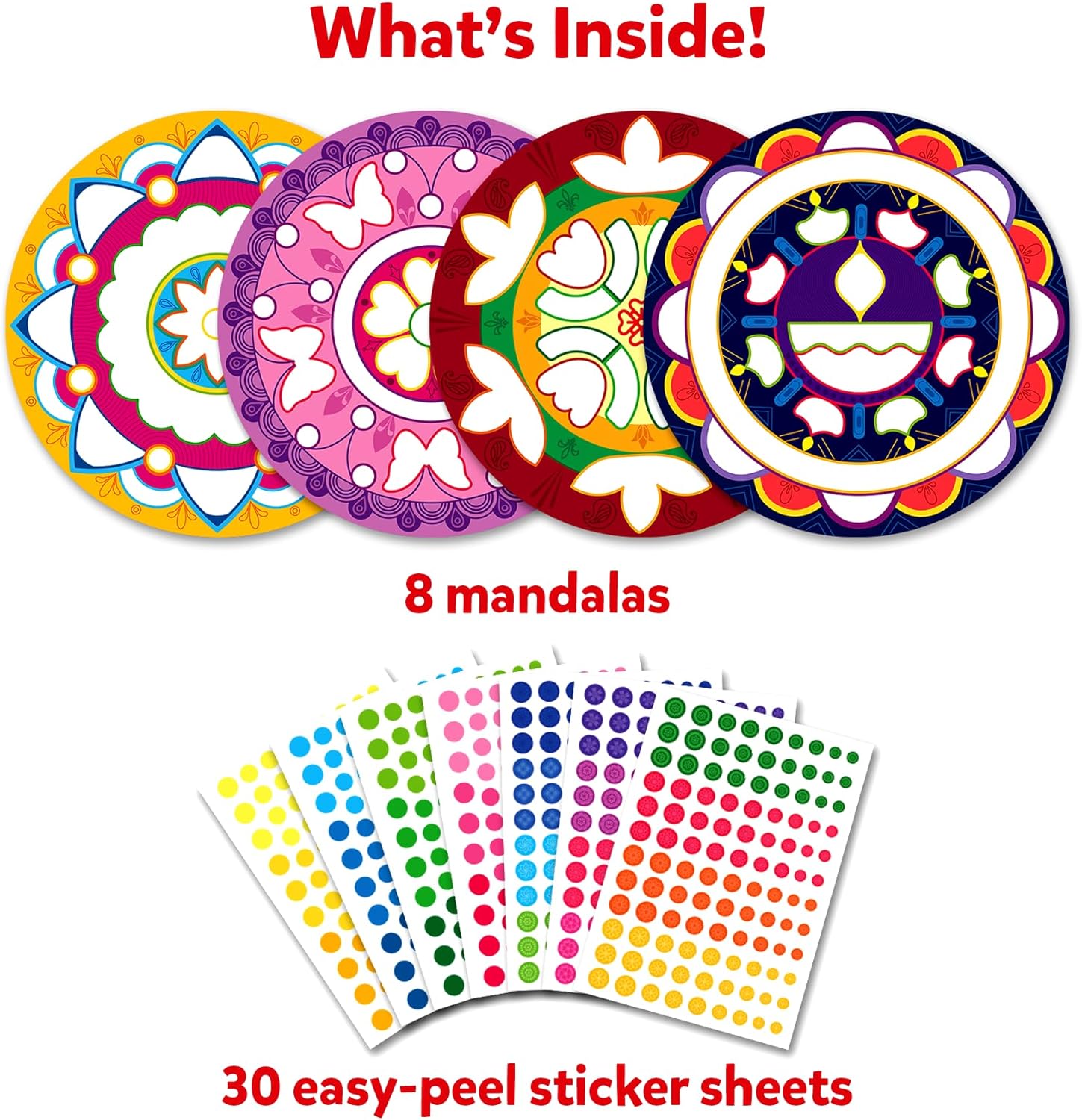 Skillmatics Dot It Sticker - Mandala Art, Mess-Free Fun for Kids, 500+ Stickers, Craft Kits, DIY Scrapbooking Activity, Travel Toys, Gifts for Boys & Girls Ages 3, 4, 5, 6, 7