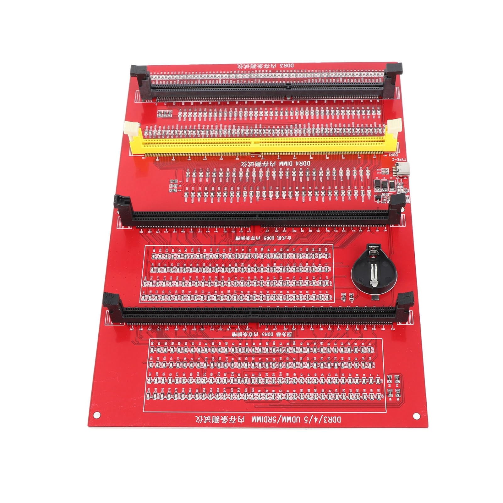 RAM-Speicher-Diagnostesterkarte, DDR3 DDR4 DDR5-Lesegerät-Testgerät mit LED-Leuchten, Tragbar für PC-Motherboard-RAM-Speicherwartung