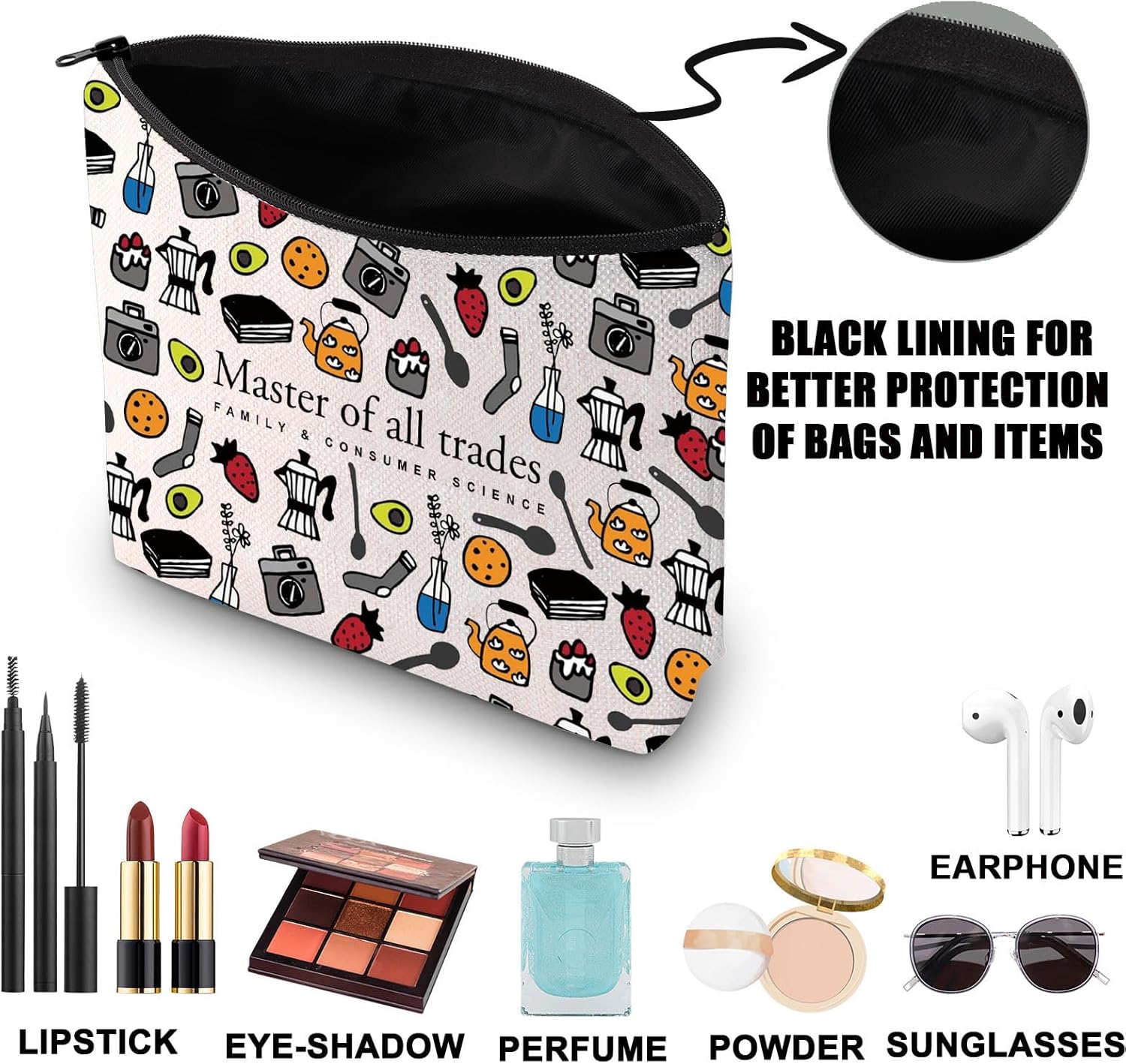 JNIAP FCS Teacher Makeup Bag Family And Consumer Science Teacher Gift Home EC Teacher Gift FACS Gifts (Master Of mb) - Image 3