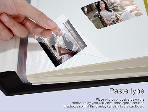 Miniatura 7 de Zoview Art Álbum de fotos con capacidad para fotos de 3 x 5, 4 x 6, 5 x 7, 6 x 8, 8 x 10, cubierta de cuero, página magnética autoadhesiva, álbumes