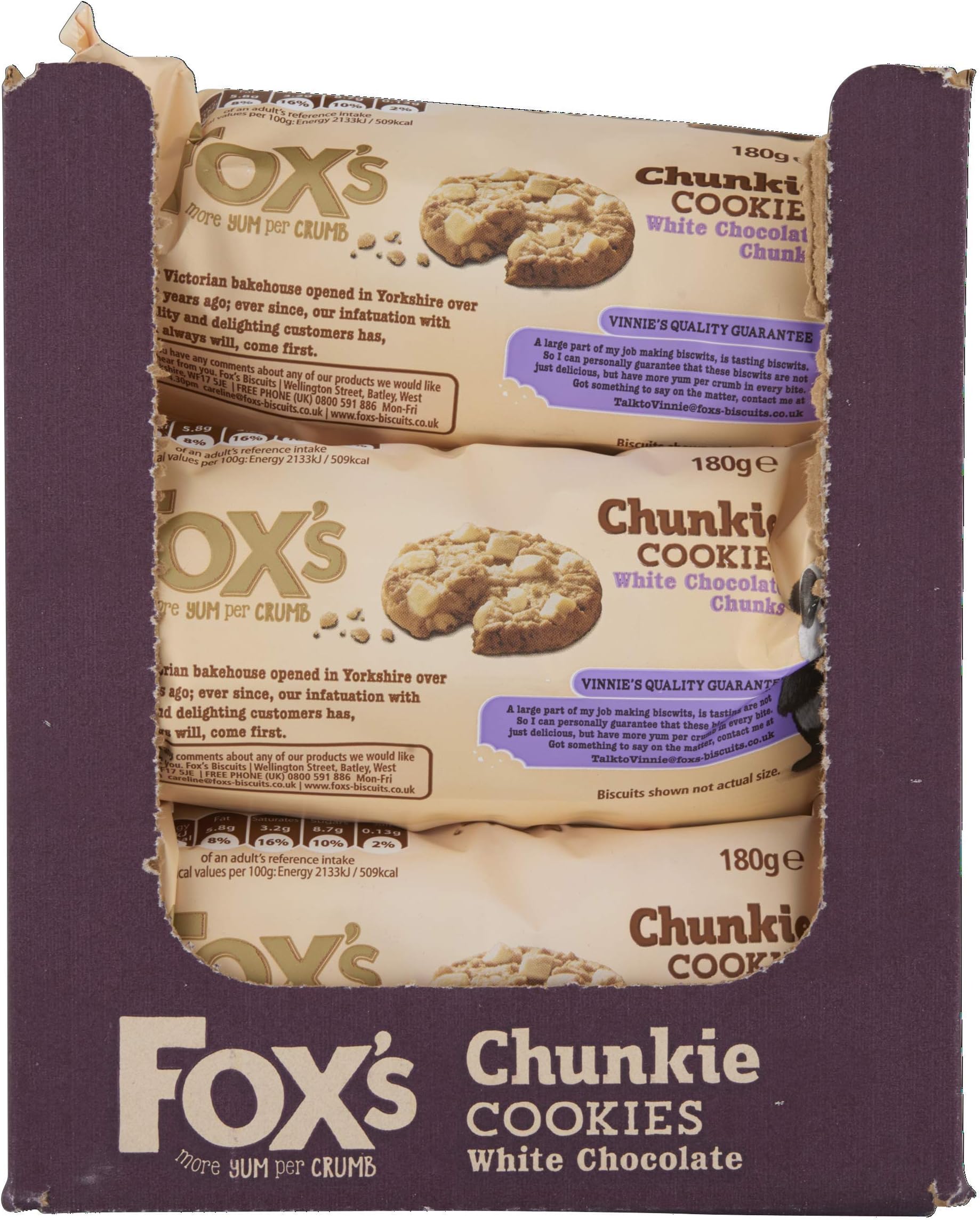 White Chocolate Chunkie Cookies (9 packets x 180g)