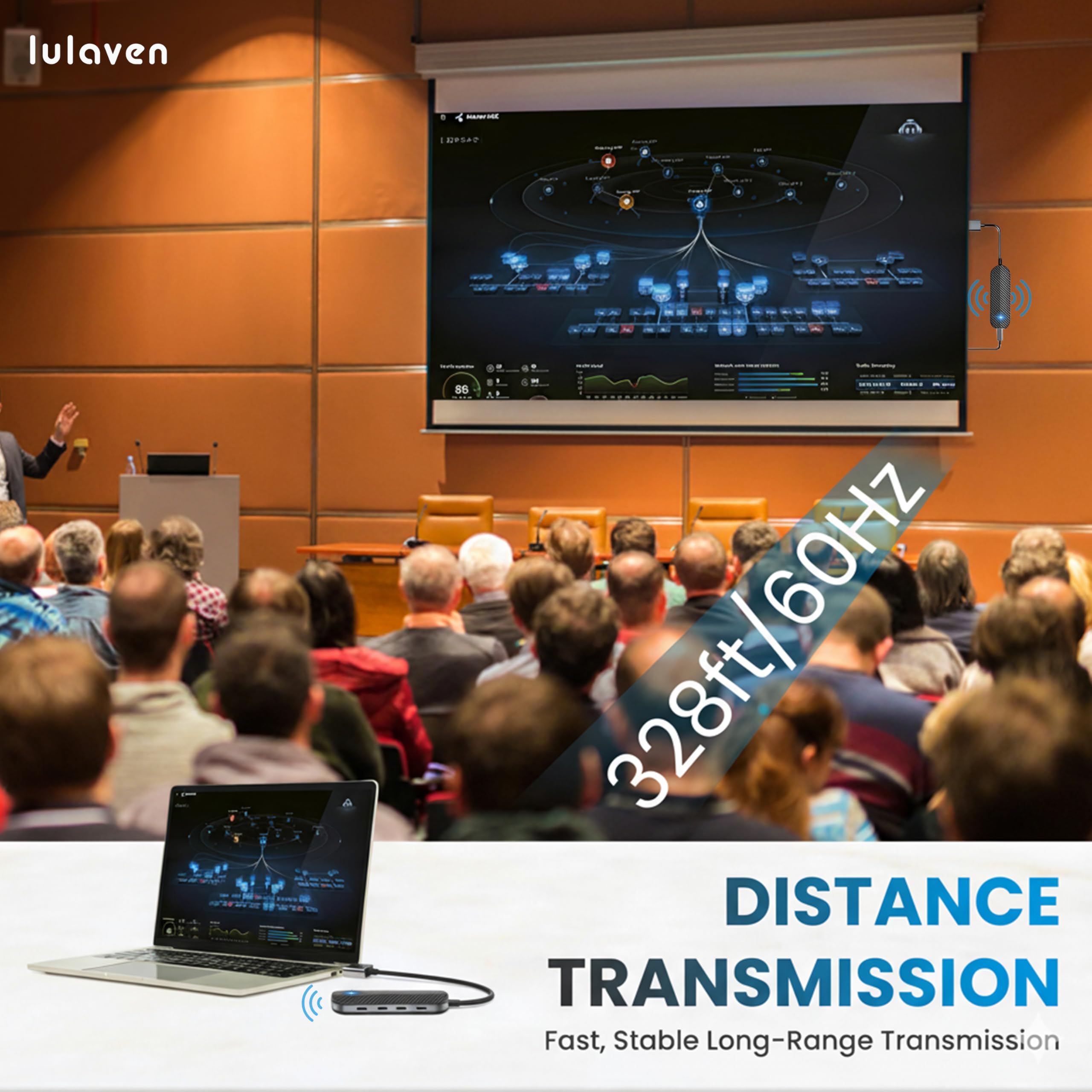 Bezprzewodowy transmiter i odbiornik HDMI [1080P Full HD], bezprzewodowa transmisja radiowa HDMI do strumieniowego przesyłania strumieniowego z komputera, laptopa, konsoli do telewizora, projektora