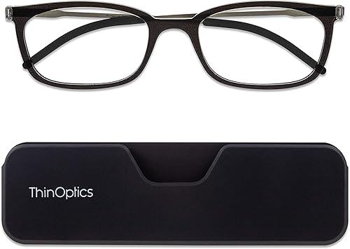 Miniatura 15 de ThinOptics Reading Glasses Estuche regular/marrón rectangular,Estuche acoplable / Rectángulo Negro,Funda acoplable / rectangular