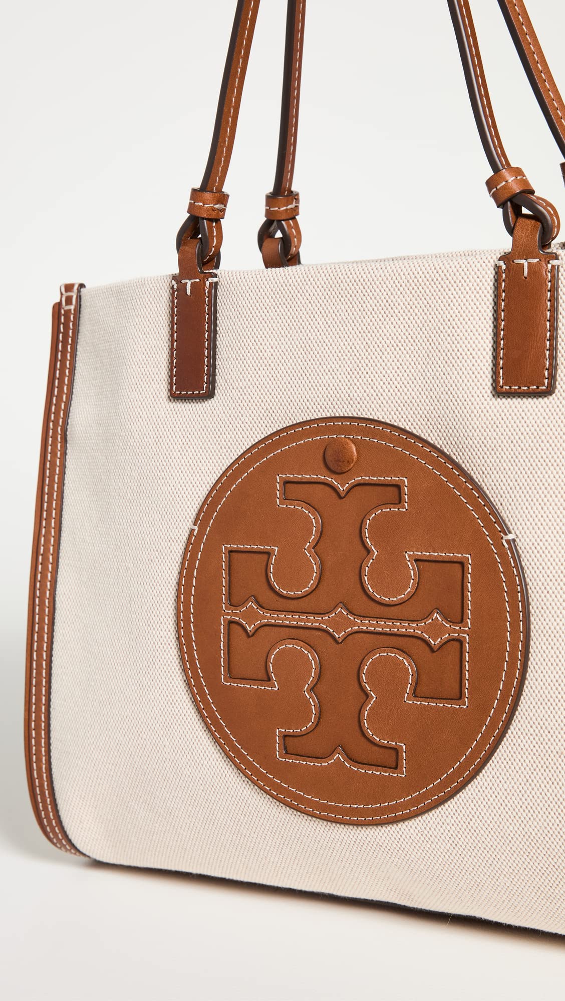 Tory Burch Women's Ella Canvas Small Tote, Natural/Clas | B2B