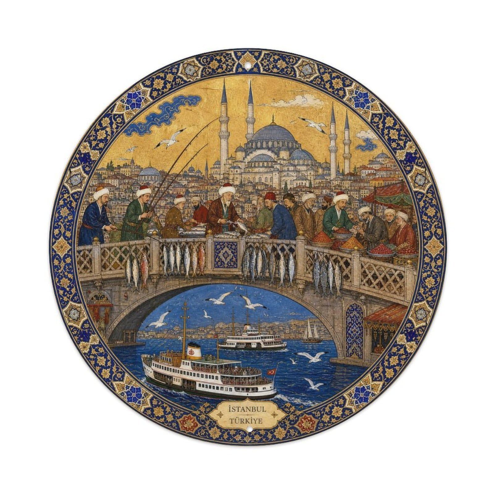 Istanbul Turkey Historic City Ottoman Miniature Metal Tin Sign