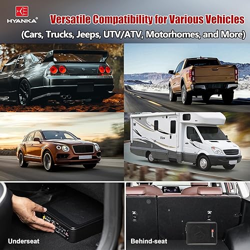 Miniatura 5 de H YANKA SDM-08MINI - Subwoofer compacto de 400 W de 8 pulgadas para automóvil - Subwoofer delgado para automóvil debajo del asiento con amplificador