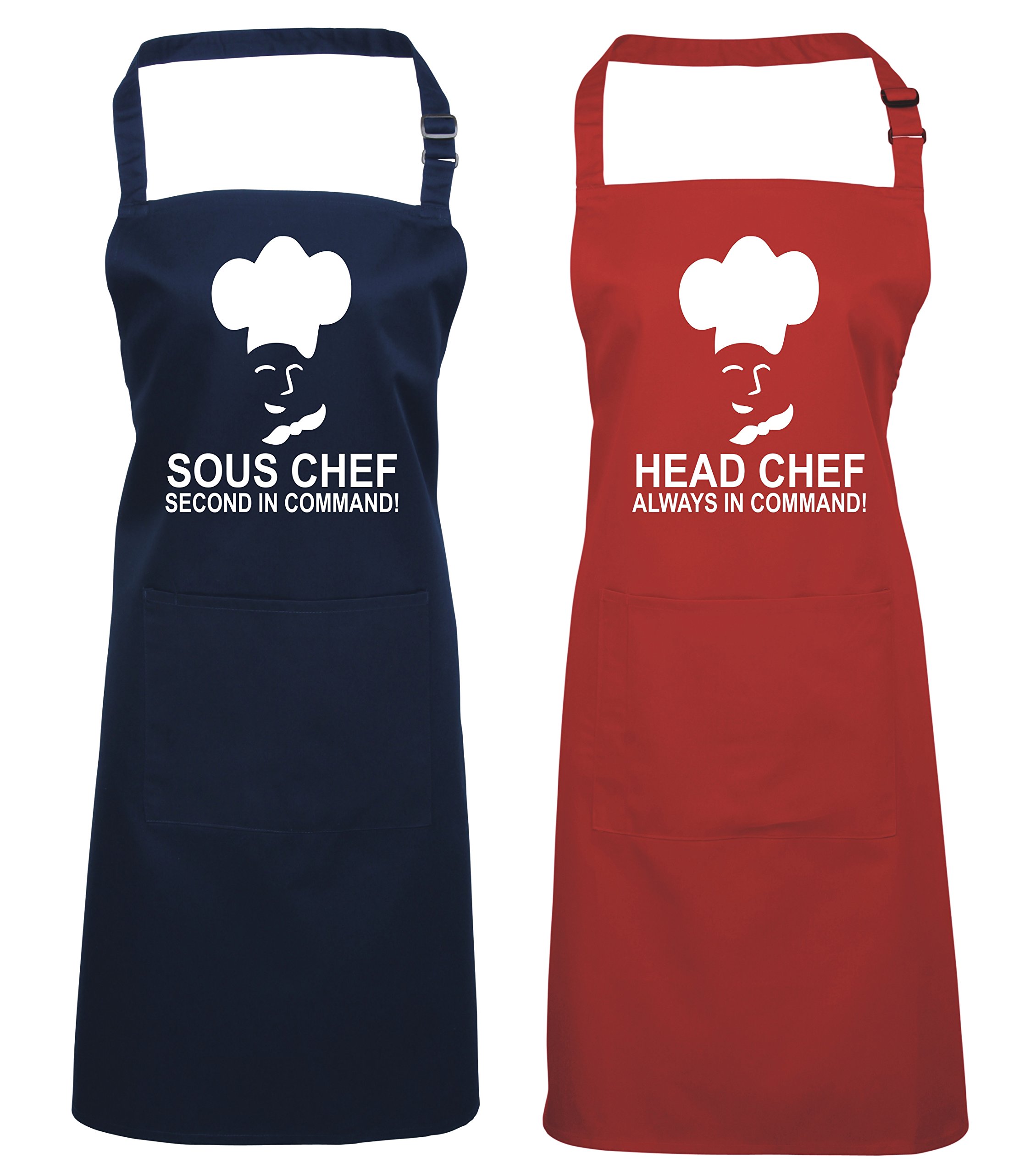 Edward Sinclair | RED HEADCHEF & | Navy Sous Chef | Matching Apron | Gift Set