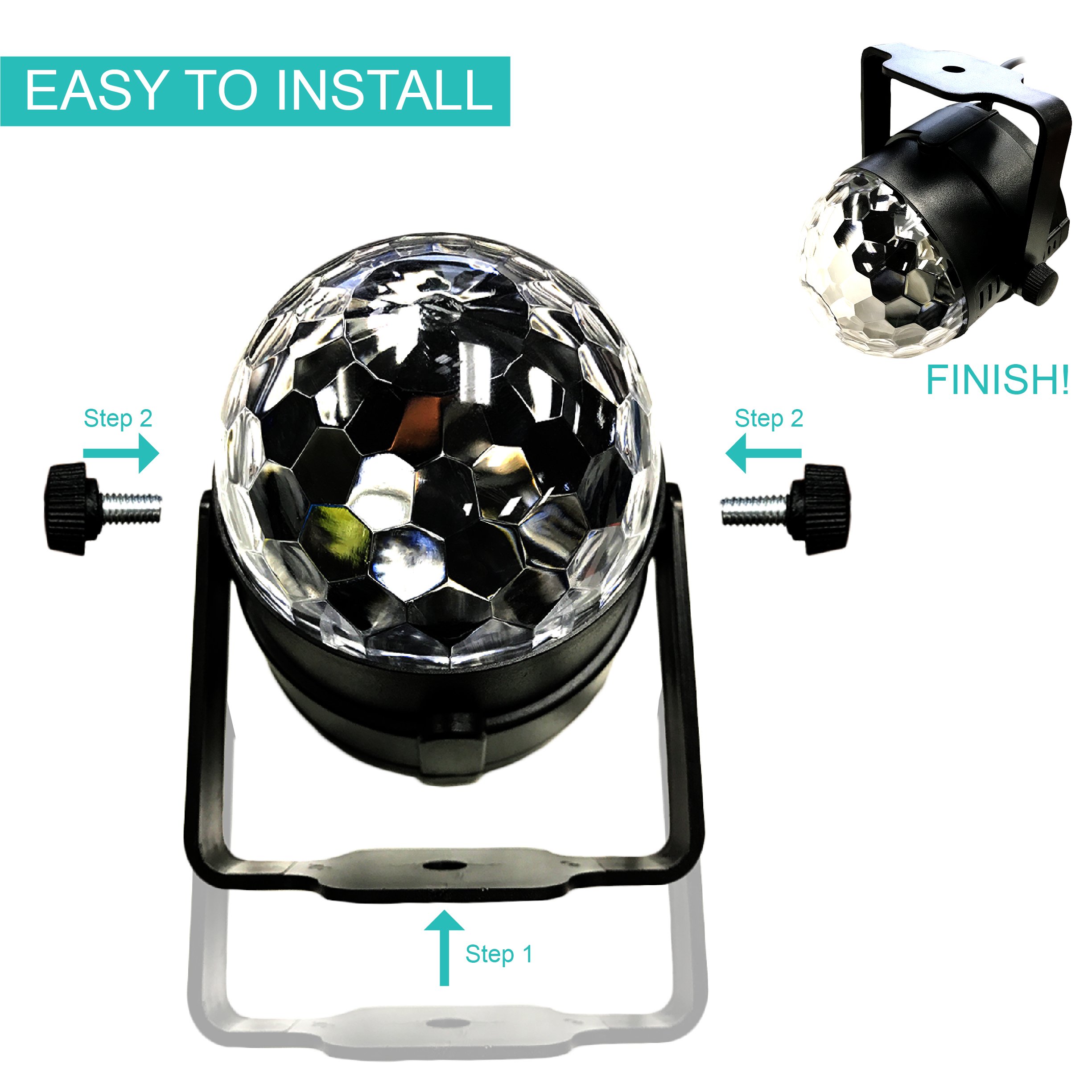 ANKO Mini LED Stage Magic Light, 7 Color Changes Sound Active RGB Mini