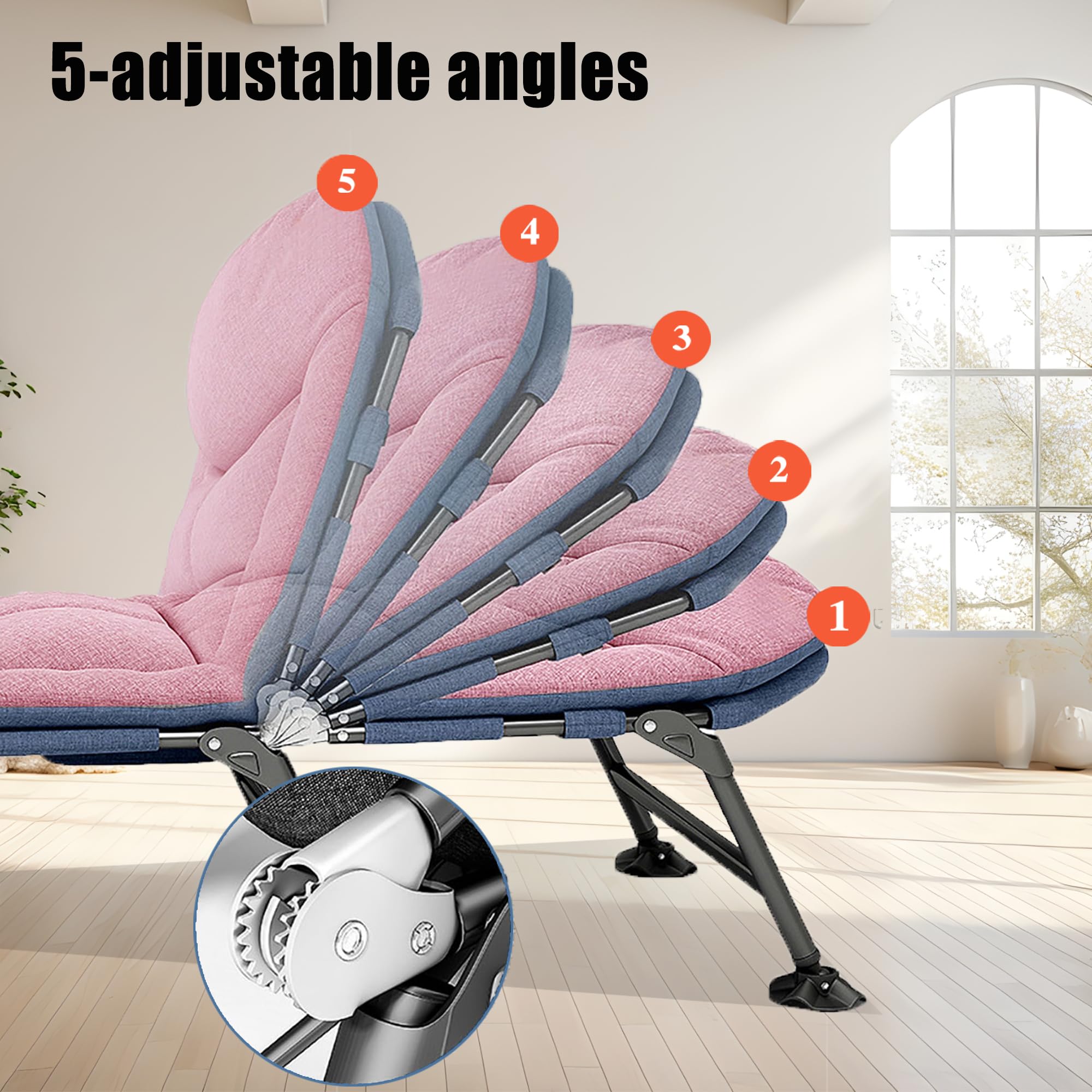 NomadNomics Lit De Camp XXL Pliable – Matelas Intégré, 5 Positions, Acier Renforcé, 150 Kg, Pour Camping Et Jardin