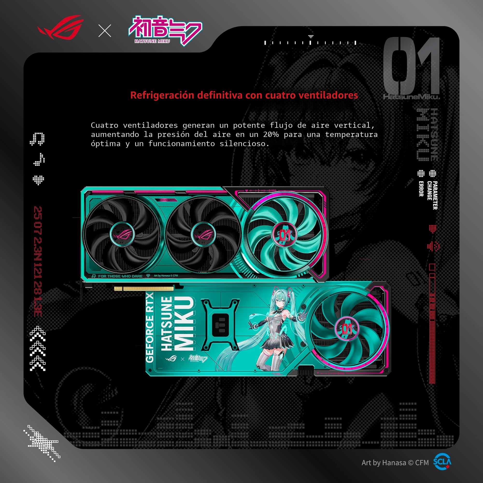 ROG RTX5080 HATSUNE MIKU EDITION 新品 Tarjeta Gráfica Asus Rog Astral Rtx 5080 16gboc Hatsune Miku