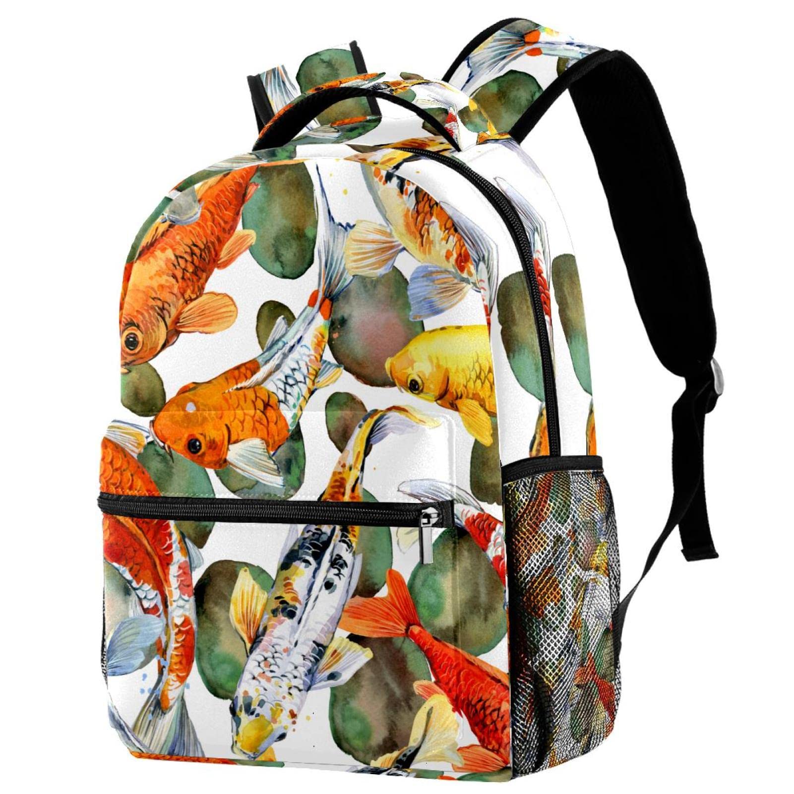 Mochila de pescado impermeable con compartimentos para universidad 7