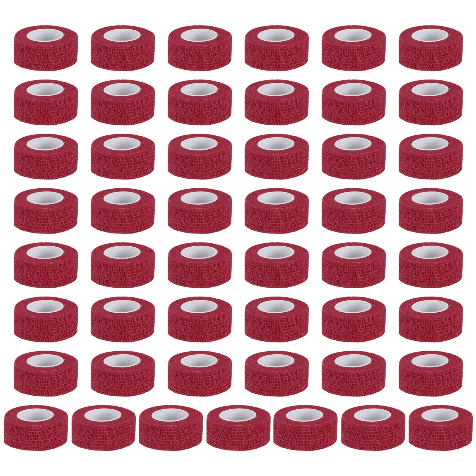 PATIKIL Self Adhesive Bandage Wrap 177" x 1", 50 Pcs Elastic Self Adherent Self Breathable Wrap Tape for Sport Stretch Athletic Wrist Ankle Outdoor Tape, Dark Red