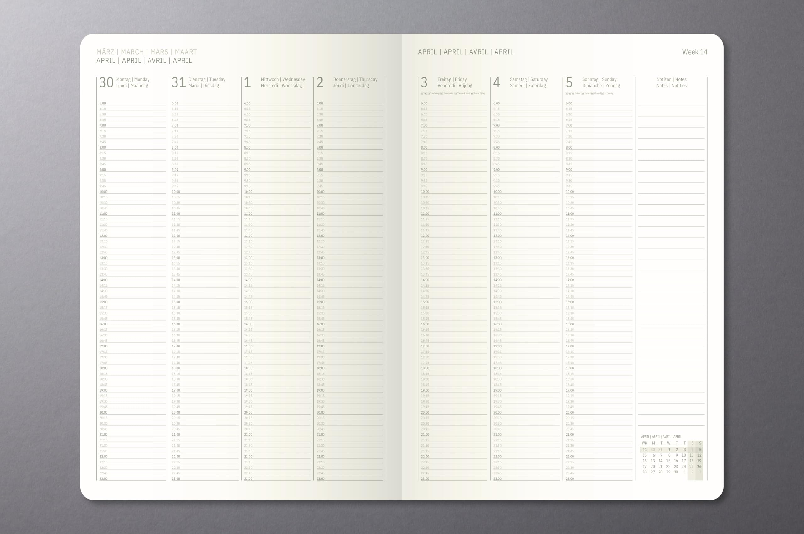 SIGEL C2718 Planungsbuch Wochenplaner Wochenkalender 2027, extra groß, A4+, vertikal, 1 Woche = 2 Seiten, 1 Spalte pro Tag, schwarz, Hardcover, 192 Seiten, Stiftschlaufe, Kalenderbuch Conceptum