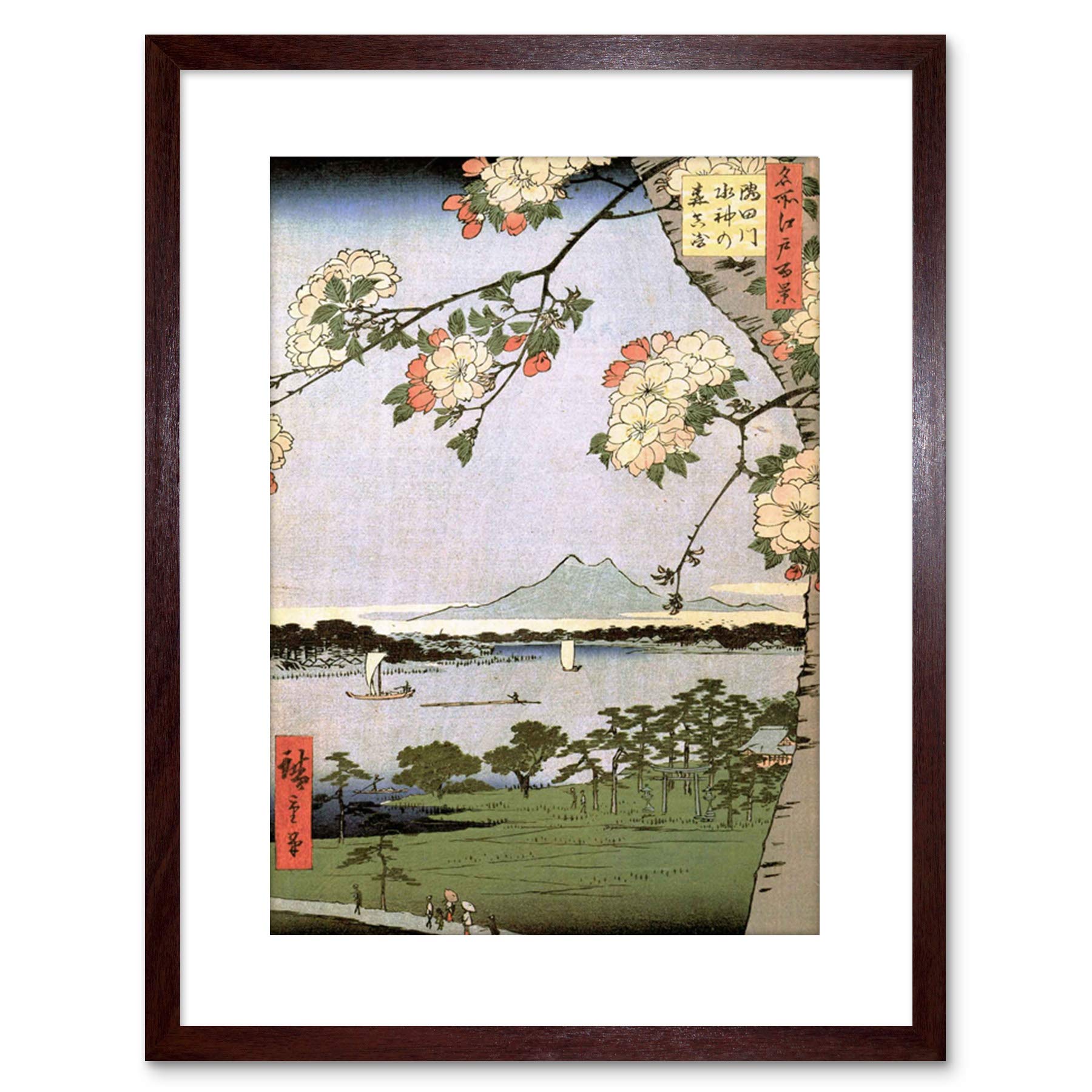Wee Blue Coo 9x7 '' UTAGAWA HIROSHIGE JAPANESE 100 VIEWS EDO 035 FRAMED ART PRINT F97X1571