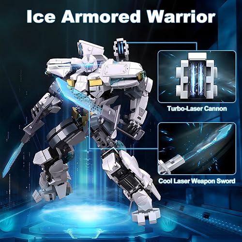 Miniatura 2 de HIGH GODO Ice Warrior Mech - Juego de construcción de protector de ciudad de ciencia ficción, modelo de batalla para adultos y niños mayores de 8