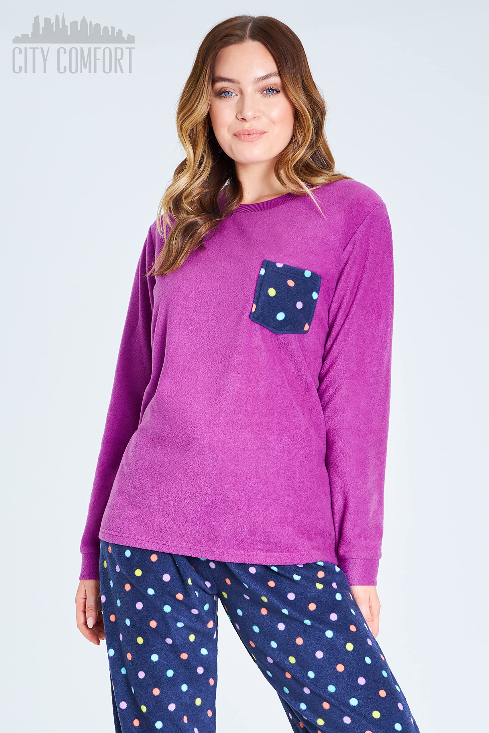 CityComfort Pigiama Pile Donna, Set Manica Pigiama Donna Invernale per Adulti Adolescenti, Regali per Lei