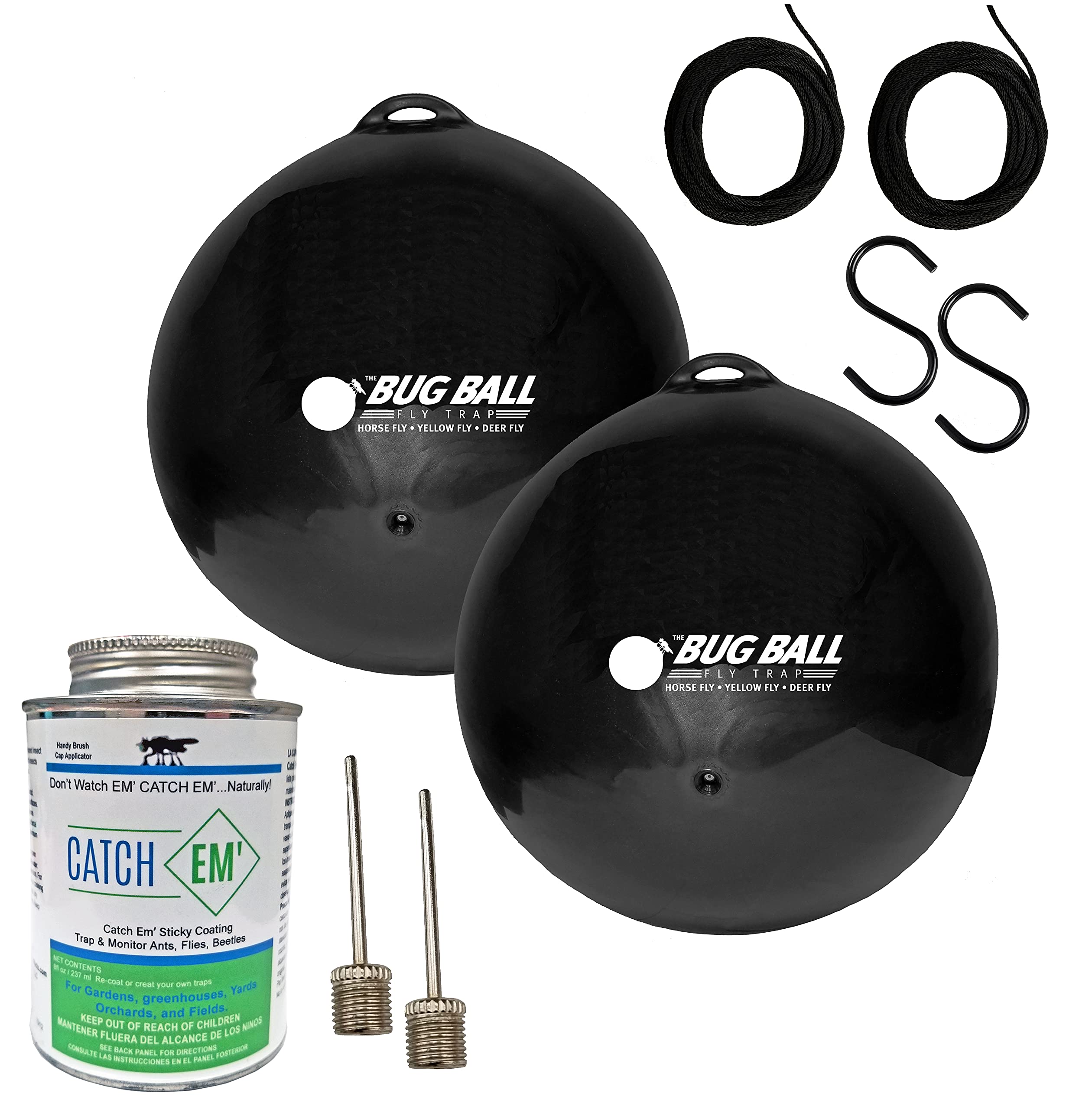 Bug Ball2 Pack Starter Kit Complete- Odorless Eco-Friendly Biting Fly and Insect Killer with NO Pesticides or Electricity Needed, Kid and Pet Safe